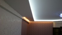 Скрытая подсветка потолка в коробе из гипсокартона